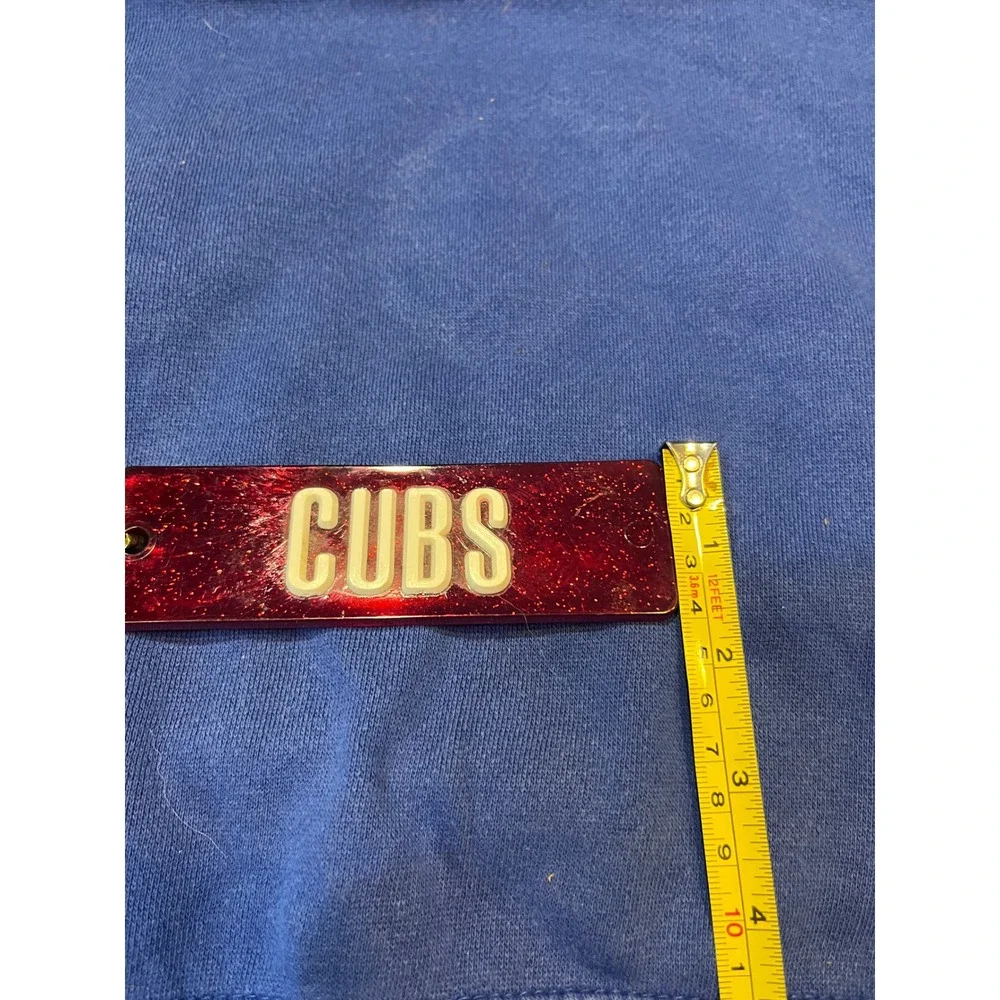 Vintage Chicago Cubs Keychain Red Glitter Acrylic MLB Baseball Souvenir Fob